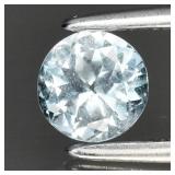 0.54ct Round Natural Light Blue Aquamarine - Unhea