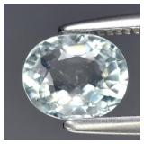 0.56ct Oval Natural Light Greenish Blue Aquamarine
