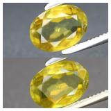0.82ct 7x5mm Oval Natural Greenish Yellow Sphene G