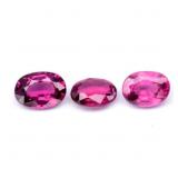 3pcs Lot 1.66ct t.w VS VVS Oval Natural Purplish P