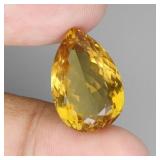 Pear Cut Natural Unheated Top Yellow Citrine Brazi