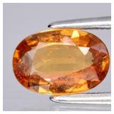 1.36ct 8.7x5.8mm Oval Natural Orange Spessartite G