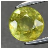 1.07ct 6mm Round Natural Yellowish Green Sphene Ge