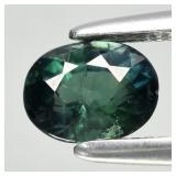 0.58ct 5x4mm Oval Green Sapphire - Unheated, Madag
