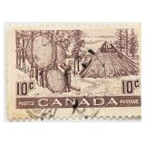 Canada 1950 'Fur Recourses' 10 Cents Stamp #301