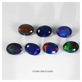Oval Natural AAA Floral Flash Play Of Color Black