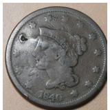 USA Braided Hair 1840  Large Date