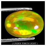 Oval Cab AAA Floral Flash Play Of Color Crystal Fi