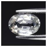 1.13ct IF Oval Natural Very Light Green Zircon - G