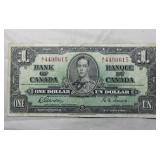 Canada 1937 $1 Banknote BC-21c Gordon Towers