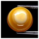 5.41ct 10.2mm Round Cabochon Natural White Yellow