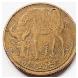 Ethiopia 2000, 10 SANTEEM coin 23mm