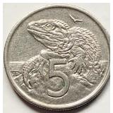 New Zealand 1975 Elizabeth II 5 CENTS coin