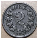 Norway 1897 2 Ore
