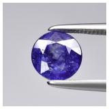 1.36ct 6mm Round Purplish Blue Sapphire - Heated G