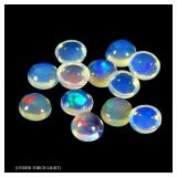 Round Cab Floral Flash Play Of Color Crystal Fire