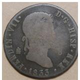 Spain Ferdinand Vll 1833 8 Maradevis