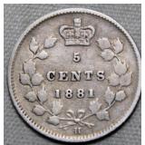 Canada 5 Cents 1881H