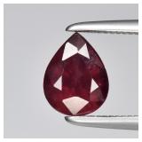 0.95ct 6.5x5.2mm Pear Natural Reddish Purple Rhodo