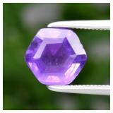 1.48ct 7.8x7mm Hexagon Natural Purple Amethyst - U