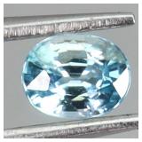 Oval Cut Natural Heated Top Seafoam Blue Zircon Ca