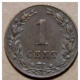 Netherlands 1884 One Cent