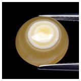 4.70ct Round Cabochon Natural White Yellow Calcite
