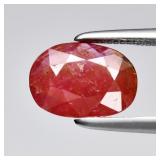 1.26ct 8.3x6mm Oval Natural Reddish Pink Sapphire