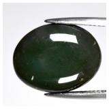 12.12ct Oval Cabochon Natural Medium Green Chalced