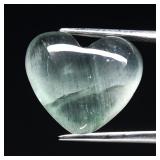 10.75ct 16.4x14.8mm Heart Cabochon Natural Bluish