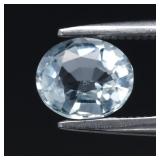 0.96ct VVS Oval Natural Very Light Blue Aquamarine