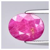 1.95ct 8.7x6.8mm Oval Natural Purplish Red Ruby -