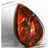 Amazing Natural Hot Red Luster Ammolite Canada 8.1