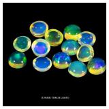 Round Cab AAA Floral Flash Play Of Color Crystal F