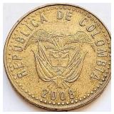 Colombia 2008, 100 PESOS 23mm coin bronze