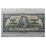 Canada $20 Banknote 1937 BC-25c Coyne Towers
