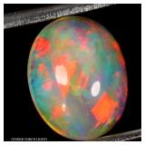 Oval Cab AAA Floral Flash Play Of Color Crystal Fi