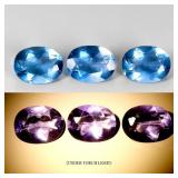 Oval Natural Unheated Color Change Fluorite 3pcs 4