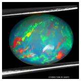 Oval Cab AAA Floral Flash Play Of Color Crystal Fi
