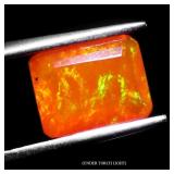 Emerald Cut Natural Hot Rainbow Orange Fire Opal E