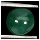 1.46ct 7mm Round Cab Natural Jadeite Type A Green