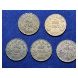 Lot of 5 Canada Pennies 1921,1929,1932,1933,1936