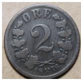 Norway 1876 2 Ore