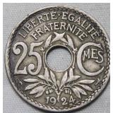 France 25 Centimes 1924