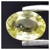 0.33ct 4.5x3.5mm Oval Natural Yellowish Green Sapp