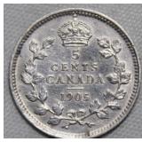 Canada 5 Cents 1905  clean