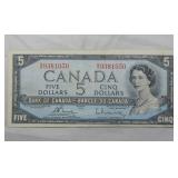 Canada $5 Banknote 1954 BC-39c  Bouey Rasminsky