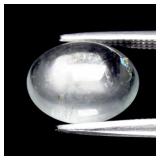 2.28ct 10x8mm Oval Cabochon Natural Very Light Gre