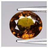 1.52ct 7.5x6.5mm Oval Natural Greenish Yellow Gros