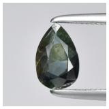 0.67ct 6.7x4.5mm Pear Natural Bluish Green Sapphir